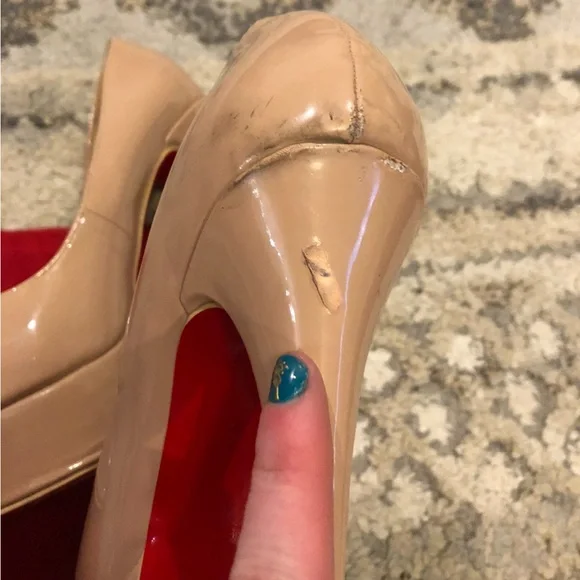 Christian louboutin Nude Platform Peep Toe Pumps - Picture 10 of 15